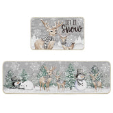 Artoid Mode Xmas Trees Deer Snowflakes kitchen mat 17x29 adds festive style with durable comfort.