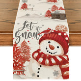 Artoid Mode Xmas Trees Let It Snow table runner overall view for festive dining