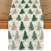 Artoid Mode Xmas Trees Snowflake table runner close-up with festive pattern.