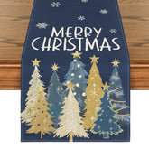 Artoid Mode Xmas trees snowflakes blue table runner protects surfaces during meals