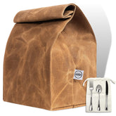 ASEBBO waxed canvas lunch bag with foldable design for on-the-go meals