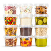 Asevat 12-pack plastic storage containers with lids for meal prep and fridge organization