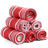 Ashton Sheets American Stripe towel drying dishes with high absorbency