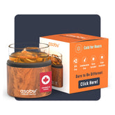 Asobu Whiskey Sleeve Glass pour action, insulated tumbler keeps bourbon cold longer.