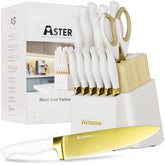 Astercook knife set block showing organized storage and accessibility.