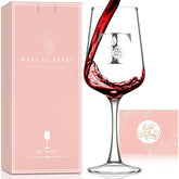 Astonlink personalized Valentines wine glass with monogram for a premium gift