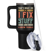 AT2Z GLOBAL Fix Stuff tumbler with handle and straw for easy on-the-go sipping