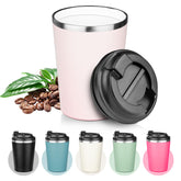 ATIKZHE ceramic-lined travel mug preserves pure taste during on-the-go use.