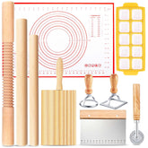 ATPWONZ threaded rolling pin glides smoothly for even dough thickness.