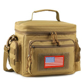 ATRIPACK lunch box brown, front view with MOLLE, organized meals for workdays