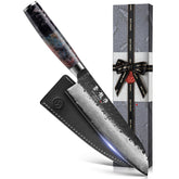 Atumuryou JPCK 7-inch Damascus chef knife ready for precise slicing