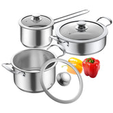 Aufranc 2qt pot with lid; ideal for quick sauces and small meals.