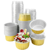 Augoog aluminum cup with lid 5oz for single-serve desserts and easy transport.