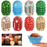 Augsun Christmas cupcake liners with Santa Claus design for festive mini treats and easy baking.