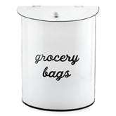AuldHome Design rustic grocery bag holder in wall-mount style keeps bags organized and accessible.