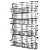 AURIKAR wall-mount spice rack with four-tier storage for organized cabinet spice jars.