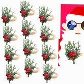 AuroraAria napkin ring with pine detail enhances festive table decor