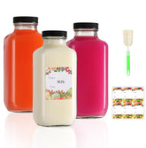 AuroTrends 16 oz glass bottle with lid for on-the-go juices and water.