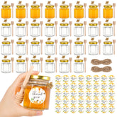 AuroTrends 3oz mini honey jar with gold lid for airtight storage