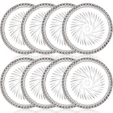 AVLA crystal coasters 8-pack, clear round design protecting tabletops from spills.