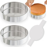AWTBDP 8-inch round cake pans set, durable stainless steel for even baking.