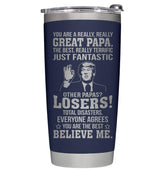 AWTHATMAZING papa tumbler navy lid for spill-free sipping on the go