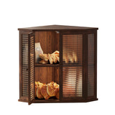 Aycarzcy corner bread box front view highlighting generous storage for fresh loaves.