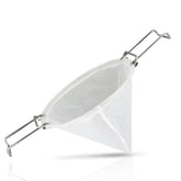 AYUSEB 10-inch cone filter bag over pot for clean fryer oil and easy drainage.