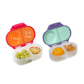b.box Snack Box 2-pack with two compartments for mess-free snacking on the go