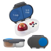 b-box Snack Box with two compartments in blue slate for organized on-the-go snacking