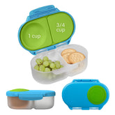 b.box snack box two compartments with lids demonstrating organized kid snacks