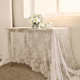 B-COOL white lace tablecloth with floral embroidery for rustic wedding decor