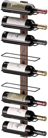 B4Life wall-mounted wine rack displaying nine bottles for organized storage