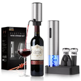 BABONIR 7-in-1 electric wine opener kit eases cork removal for quick entertaining.