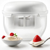 BABRI yogurt strainer 2qt with lid for easy storage and smooth yogurt texture.