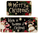 Baccessor Santa Claus kitchen rug with festive print provides non-slip comfort underfoot.