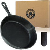Backcountry Iron 6-1/2 inch skillet, ready to use out of the box for quick searing.