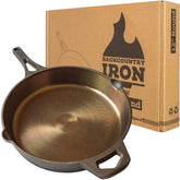 Backcountry Iron Wasatch 12-inch smooth skillet with polished surface for even browning and easy release.