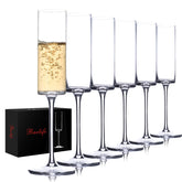 BACLIFE crystal champagne flute close up shows edge detail and polish