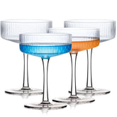 BACLIFE handblown crystal coupe glasses offering crystal clarity for cocktails and elegant entertaining