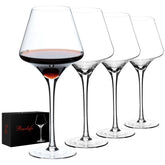 BACLIFE red wine glass set of 4—premium crystal clarity for elegant tasting.