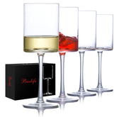 BACLIFE wine glasses set of 4 hand-blown 15oz showcasing thin walls for refined aroma.