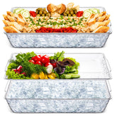 Baderke 2-set chilled tray with ice compartments keeps appetizers crisp.