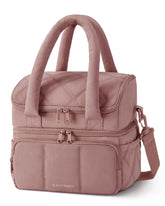 BAGSMART lunch bag top view showing double-deck insulation for dry and wet separation