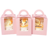 Bakepacker cupcake box with window for pink 25-count display and gift-ready presentation