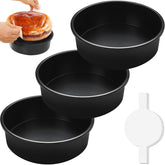 BakerChef 8-inch round cake pans set for even baking and easy release.