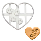 Bakerlogy Heart Paw Prints cookie cutter shapes perfect heart-paw cookies.