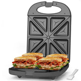 Baker's Friend breakfast sandwich maker in graphite, front view shows compact, space-saving design