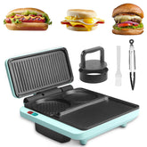 Baker's Friend breakfast station round griddle cooks eggs evenly for quick breakfasts.