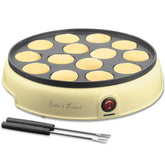 Baker's Friend mini pancake pan top view with 14 holes for quick breakfasts